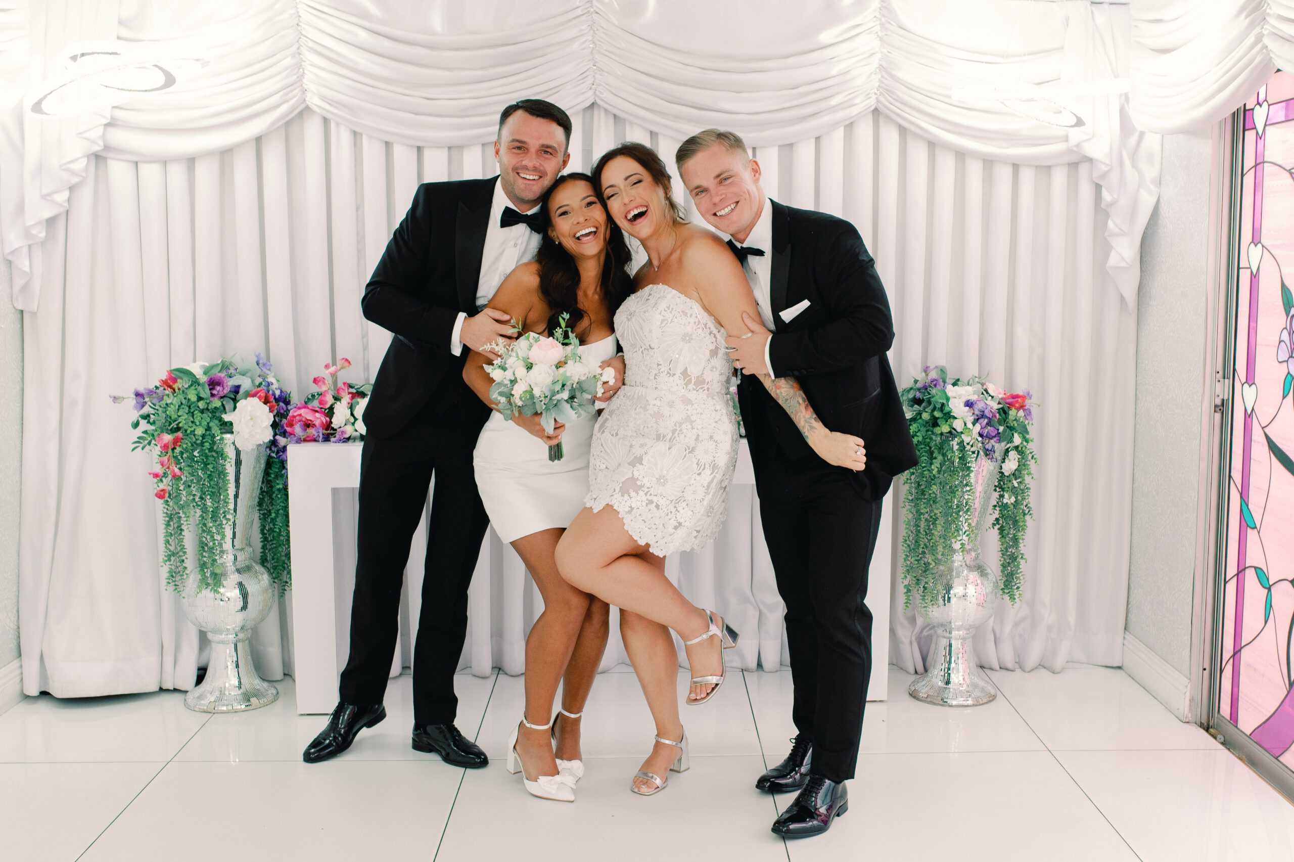 Luxury Hair & Makeup for a Two-Bride Wedding