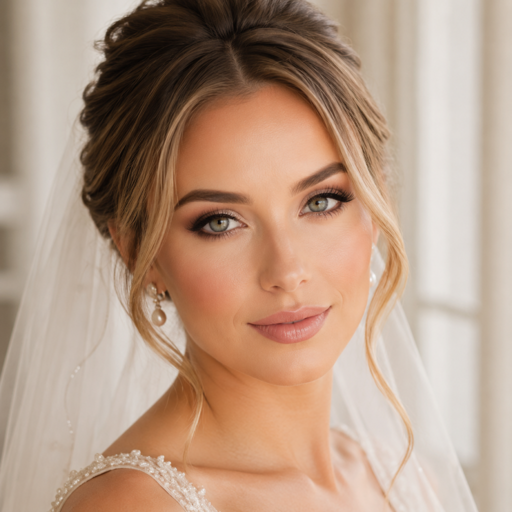 AI Generated Soft Glame Bridal Makeup Example 