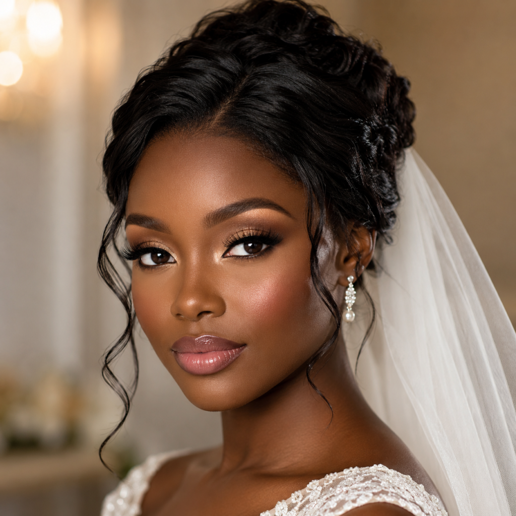 AI Generated Soft Glame Bridal Makeup Example 